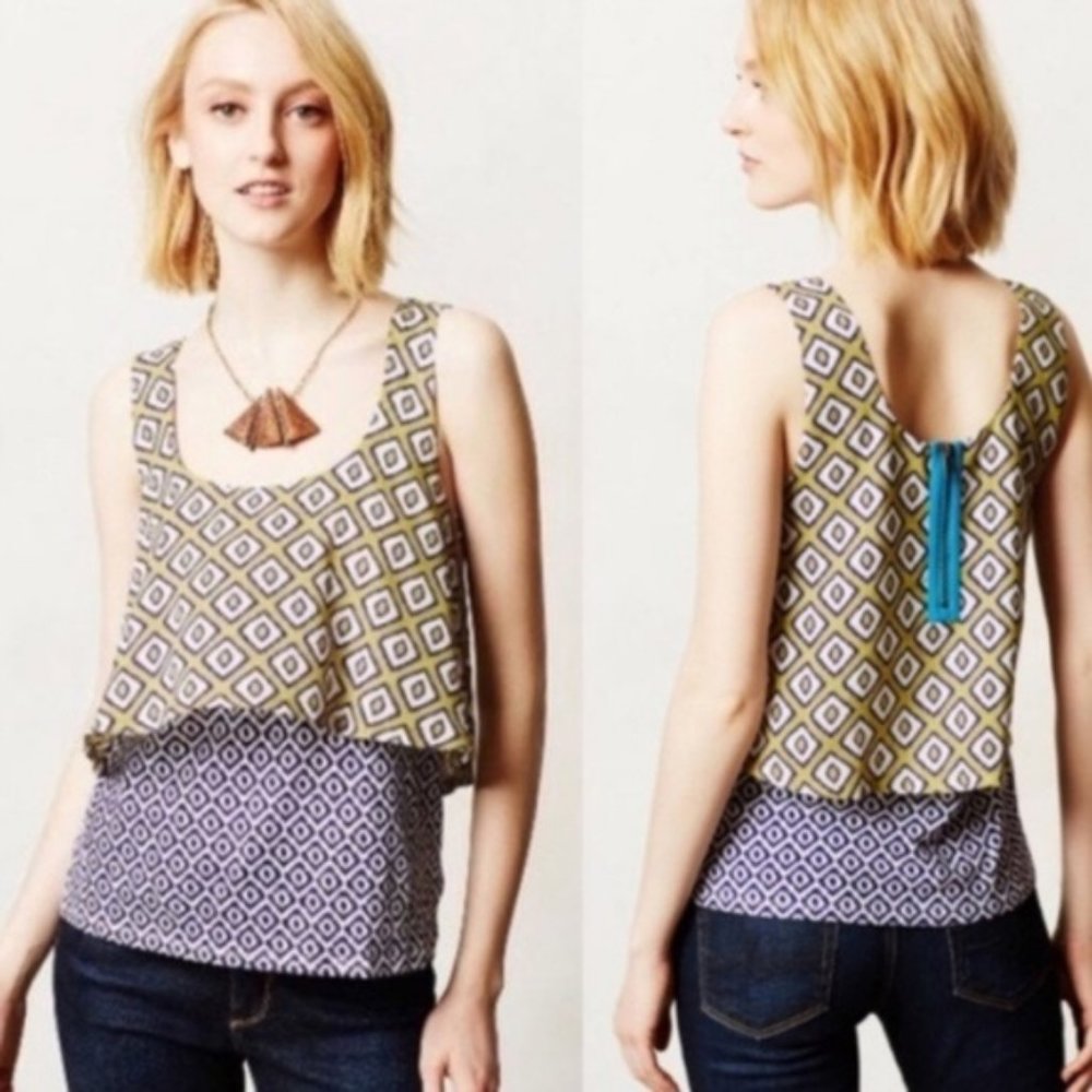 ANTHROPOLOGIE Meadow Rue Throughway Zip Tank XS